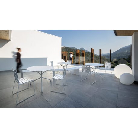 Outdoor / Indoor metal round table for cafes, terraces 'Ribaltino_⌀1200mm'