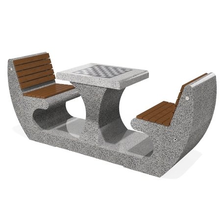 Concrete playing table and benches 2 pcs. '231x60xH/94,5cm / BS-283'