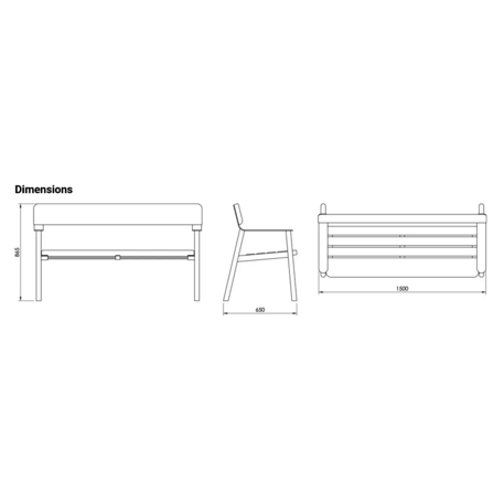 Metal bench 'BD/IPI_LIP140.02/MDL'