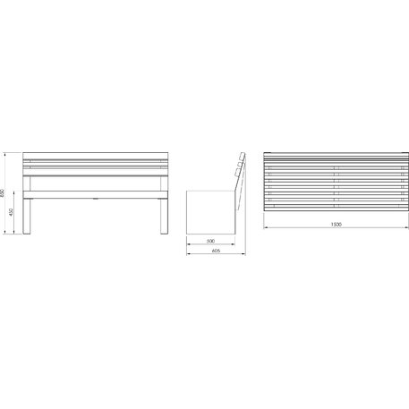 Metal bench 'BD/CAMELEO_LCA028.00_150cm/MDL'