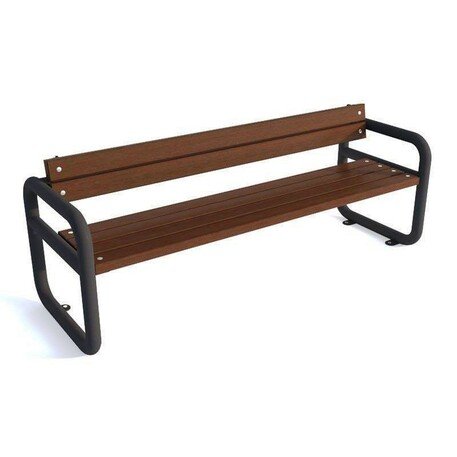 Metal bench with backrest 'BDS_MBG/44-190cm'