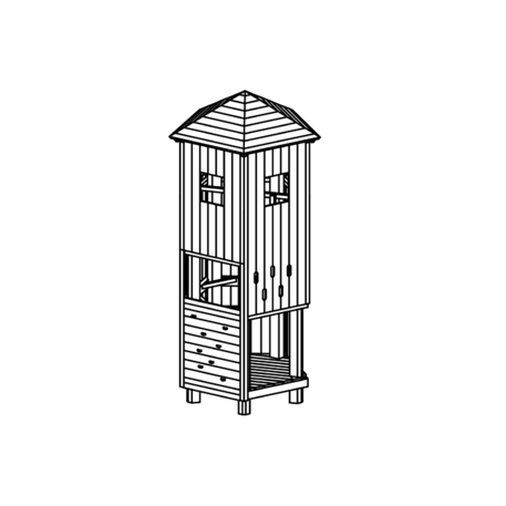 Элемент детской площадки '3.20860 _Pentagonal Tower on Stilts'