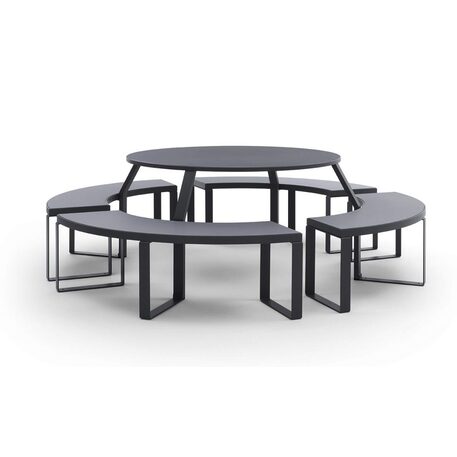 Lauko / Vidaus metalinis stalas su suolais 'PICNIC TABLE .040'