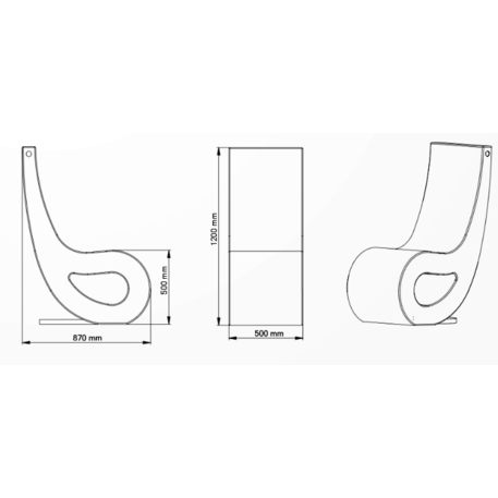 Betonliege mit Holzsitz 'STF/BS-341-FR/MDL'