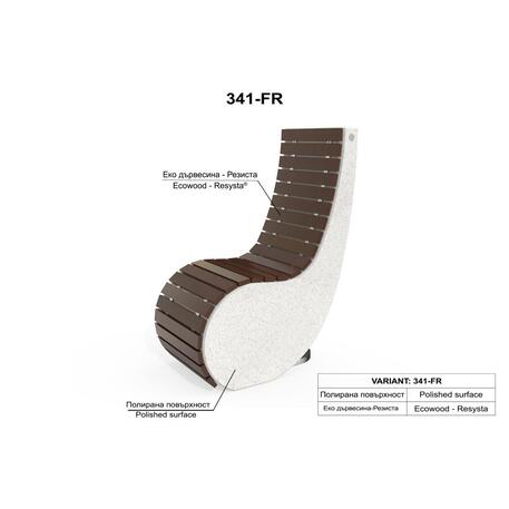 Betonliege mit Holzsitz 'STF/BS-341-FR/MDL'