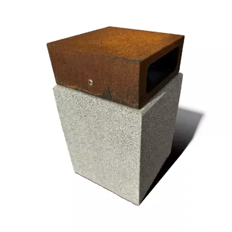 Concrete litter bin '55x55xH/90cm / 90L'