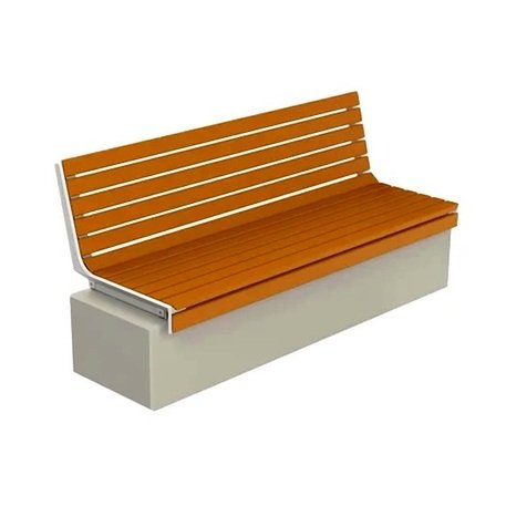 Betoninis suolas su atlošu ir medine sėdima dalimi 'BDS/LB347/MDL'