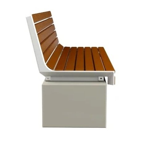 Betoninis suolas su atlošu ir medine sėdima dalimi 'BDS/LB347/MDL'