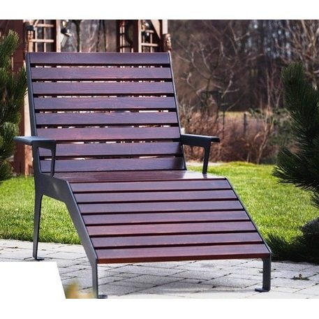 Metalinis gultas, šezlongas su medine gulimaja dalimi 'STF/LM009/MDL'