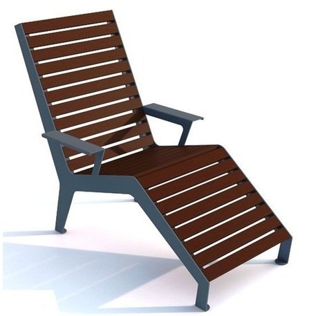 Metalinis gultas, šezlongas su medine gulimaja dalimi 'STF/LM009/MDL'