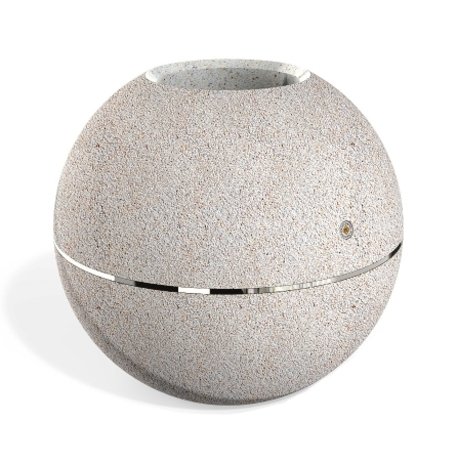 Apvalus betoninis vazonas – gėlinė, padengta smulkia granito skaldele 'Premium / Ø75xH/68cm / BS-365'