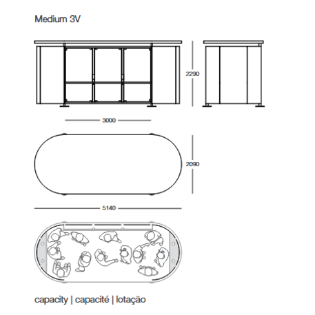 Rūkymo stoginė + Autobusų stotelės laukimo paviljonas 'Smoke Medium 3V / 514cm'