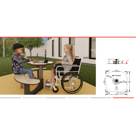 Žaidimų stalas su suolais vaikų aikštelėms 'MO_TA-6010-07'