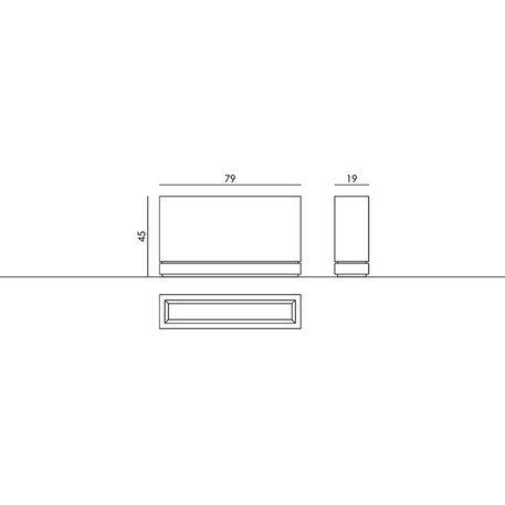 Betoninis lauko vazonas, gėlinė 'Regular / 79x19xH/45cm / BS-181'
