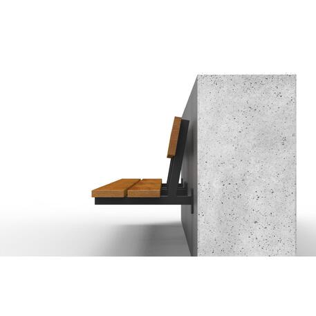 Metalinis suoliukas su atlošu, pagamintas iš Iroko medienos, tvirtinamas prie betoninių postamentų arba sienų 'Premium / STF/04-03-02_08/MDL'