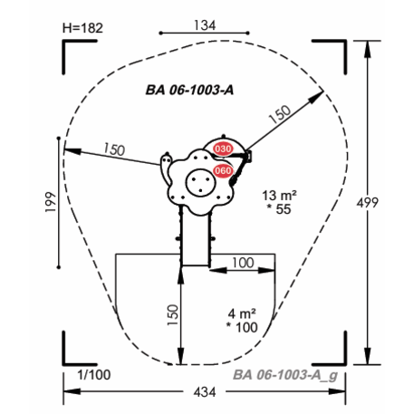 Vaikų žaidimų aikštelių įranga Baby linija – mažiesiems 'MBG-2023_BA 06-1003-A94'