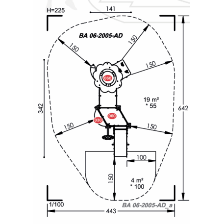 Vaikų žaidimų aikštelių įranga Baby linija – mažiesiems 'MBG-2094_BA 06-2005-AD01'