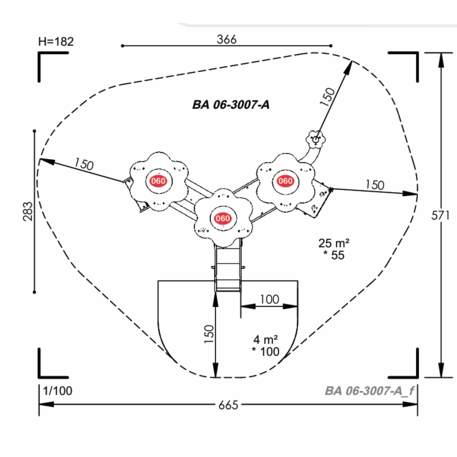 Vaikų žaidimų aikštelių įranga Baby linija – mažiesiems 'MBG-2129_BA 06-3007-A97'