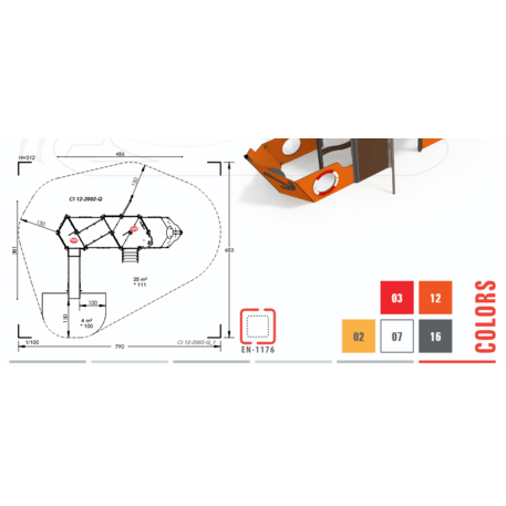  Vaikų žaidimo aikštelės kompleksas, kolekcija 'Piratų laivas / MBG-1205_CI 12-2002-Q98'