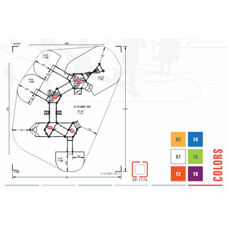  Vaikų žaidimo aikštelės kompleksas, kolekcija 'Piratų laivas / MBG-1215_CI 12-4001-T03'