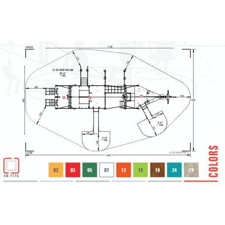  Vaikų žaidimo aikštelės kompleksas, kolekcija 'Piratų laivas / MBG-1234_CI 15-1010-T01'