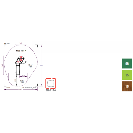 Žaidimų aikštelių kompleksas vaikams nuo 2 metų amžiaus – kolekcija 'MINI / MBG-2146_MI 09-1001-P99'