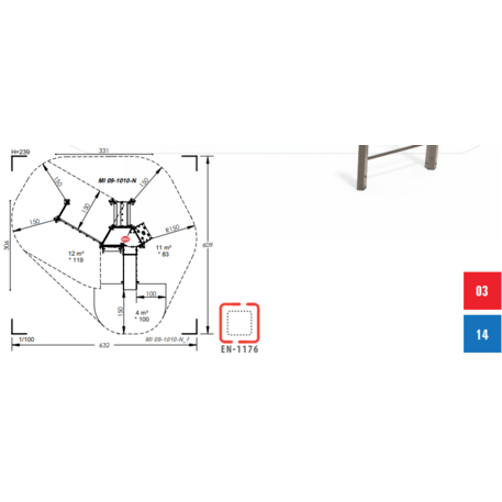 Žaidimų aikštelių kompleksas vaikams nuo 2 metų amžiaus – kolekcija 'MINI / MBG-2159_MI 09-1010-N99'