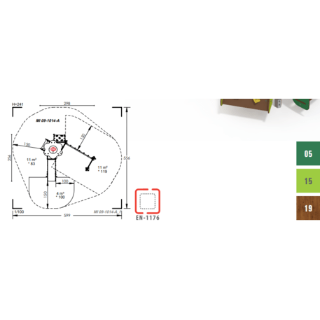 Žaidimų aikštelių kompleksas vaikams nuo 2 metų amžiaus – kolekcija 'MINI / MBG-2169_MI 09-1014-A99'