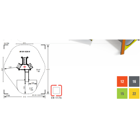 Žaidimų aikštelių kompleksas vaikams nuo 2 metų amžiaus – kolekcija 'MINI / MBG-2179_MI 09-1026-N99'