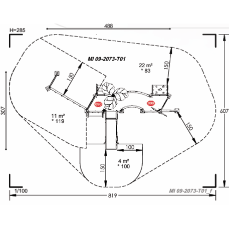 Žaidimų aikštelių kompleksas vaikams nuo 2 metų amžiaus – kolekcija 'MINI / MBG-2277_MI 09-2073-T01'