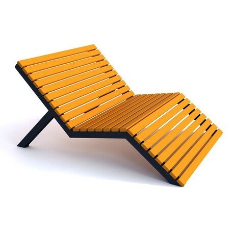 Metalinis gultas, šezlongas su medine gulimaja dalimi 'STF/LM012A/MDL'