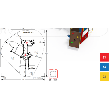 Žaidimų aikštelių kompleksas vaikams nuo 2 metų amžiaus – kolekcija 'MINI / MBG-2222_MI 09-2008-O99'