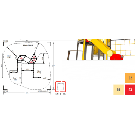 Žaidimų aikštelių kompleksas vaikams nuo 2 metų amžiaus – kolekcija 'MINI / MBG-2300_MI 09-2088-E02'