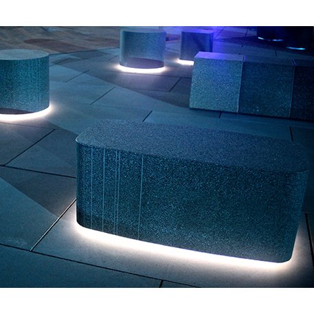 Betoninis modulinis suolas su LED apšvietimu 'Premium / Rectangular 100cm'