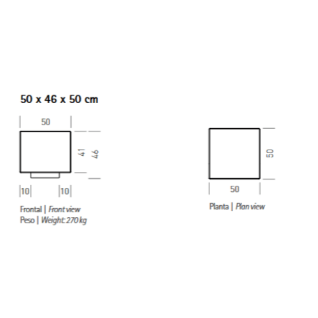 Betoninis modulinis suolas su LED apšvietimu 'Premium / Basic 50 / MDL_ 140cm'