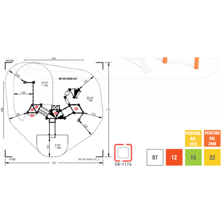 Žaidimų aikštelių kompleksas vaikams nuo 2 metų amžiaus – kolekcija 'MINI / MBG-2317_MI 09-3006-AC07'