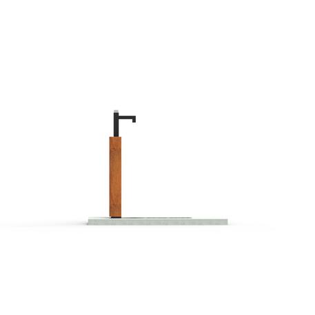 Metalinis geriamo vandens fontanas (kolonėlė) su IROKO medienos apdaila 'Premium Collection / STF/26-41-02/MDL'