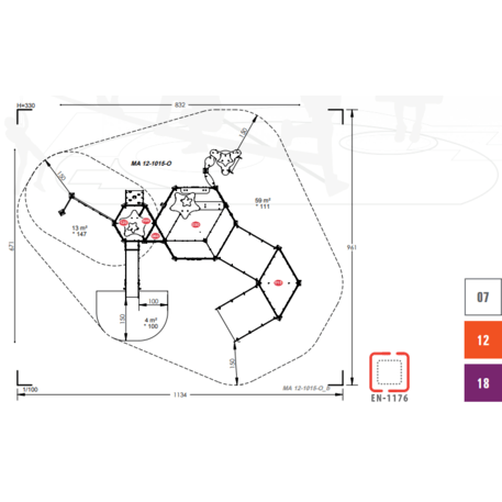 Žaidimų aikštelių kompleksas vaikams nuo 2 iki 10 metų amžiaus – kolekcija 'MAXI / MBG-2363_MA 12-1015-O18'