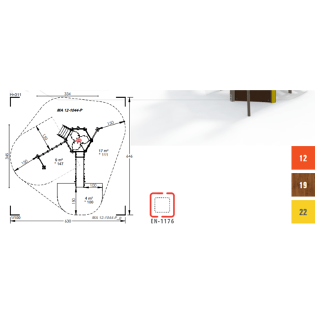 Žaidimų aikštelių kompleksas vaikams nuo 2 iki 10 metų amžiaus – kolekcija 'MAXI / MBG-2379_MA 12-1044-P99'
