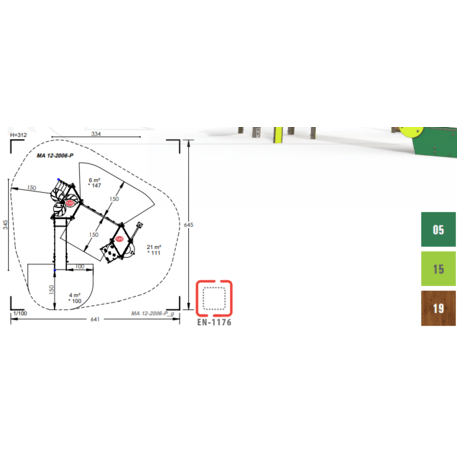 Žaidimų aikštelių kompleksas vaikams nuo 2 iki 10 metų amžiaus – kolekcija 'MAXI / MBG-2394_MA 12-2006-P15'