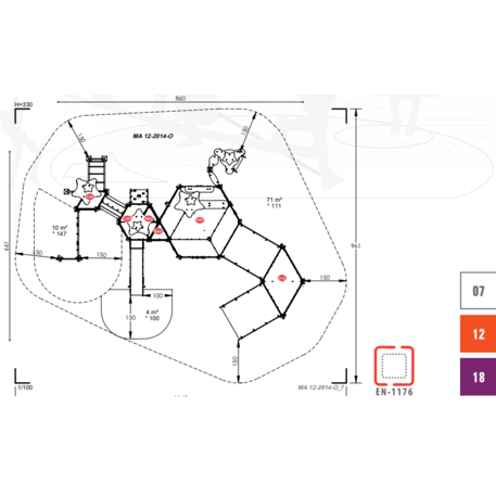 Žaidimų aikštelių kompleksas vaikams nuo 2 iki 10 metų amžiaus – kolekcija 'MAXI / MBG-2404_MA 12-2014-O18'