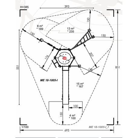 Spielplatzkomplex für Kinder von 2 bis 12 Jahren – Kollektion 'MEGA / MBG-2522_ME 18-1005-I03'