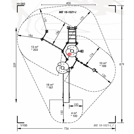 Spielplatzkomplex für Kinder von 2 bis 12 Jahren – Kollektion 'MEGA / MBG-2530_ME 18-1021-I22'