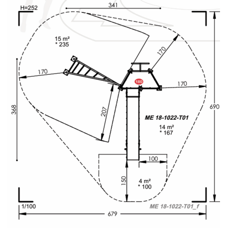 Spielplatzkomplex für Kinder von 2 bis 12 Jahren – Kollektion 'MEGA / MBG-2531_ME 18-1022-T01'