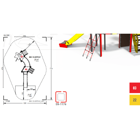 Complesso per parco giochi per bambini dai 2 anni – collezione 'MAXI / MBG-2424_MA 12-2070-O99'
