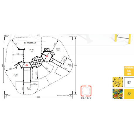 Spielplatzkomplex für Kinder ab 2 Jahren – Kollektion 'MAXI / MBG-2450_MA 12-2092-AB22'