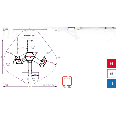 Complesso per parco giochi per bambini dai 2 anni – collezione 'MAXI / MBG-2460_MA 12-3004-T02'