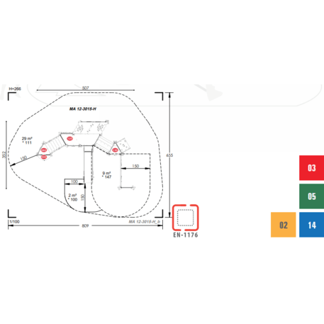 Spielplatzkomplex für Kinder ab 2 Jahren – Kollektion 'MAXI / MBG-2467_MA 12-3015-H99'
