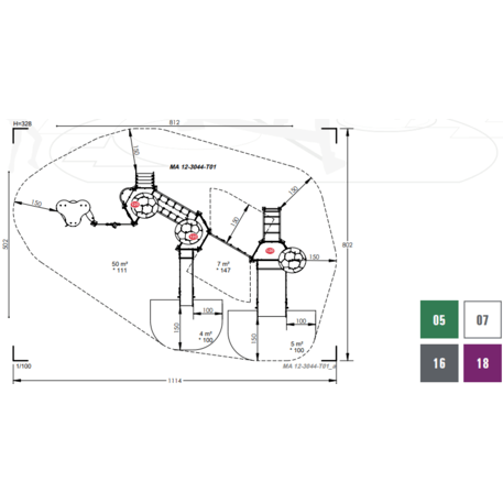 Bērnu rotaļu laukuma komplekss no 2 gadu vecuma – kolekcija 'MAXI / MBG-2475_MA 12-3044-T01'