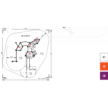 Žaidimų aikštelių kompleksas vaikams nuo 2 iki 10 metų amžiaus – kolekcija 'MAXI / MBG-2493_MA 12-4001-O18'